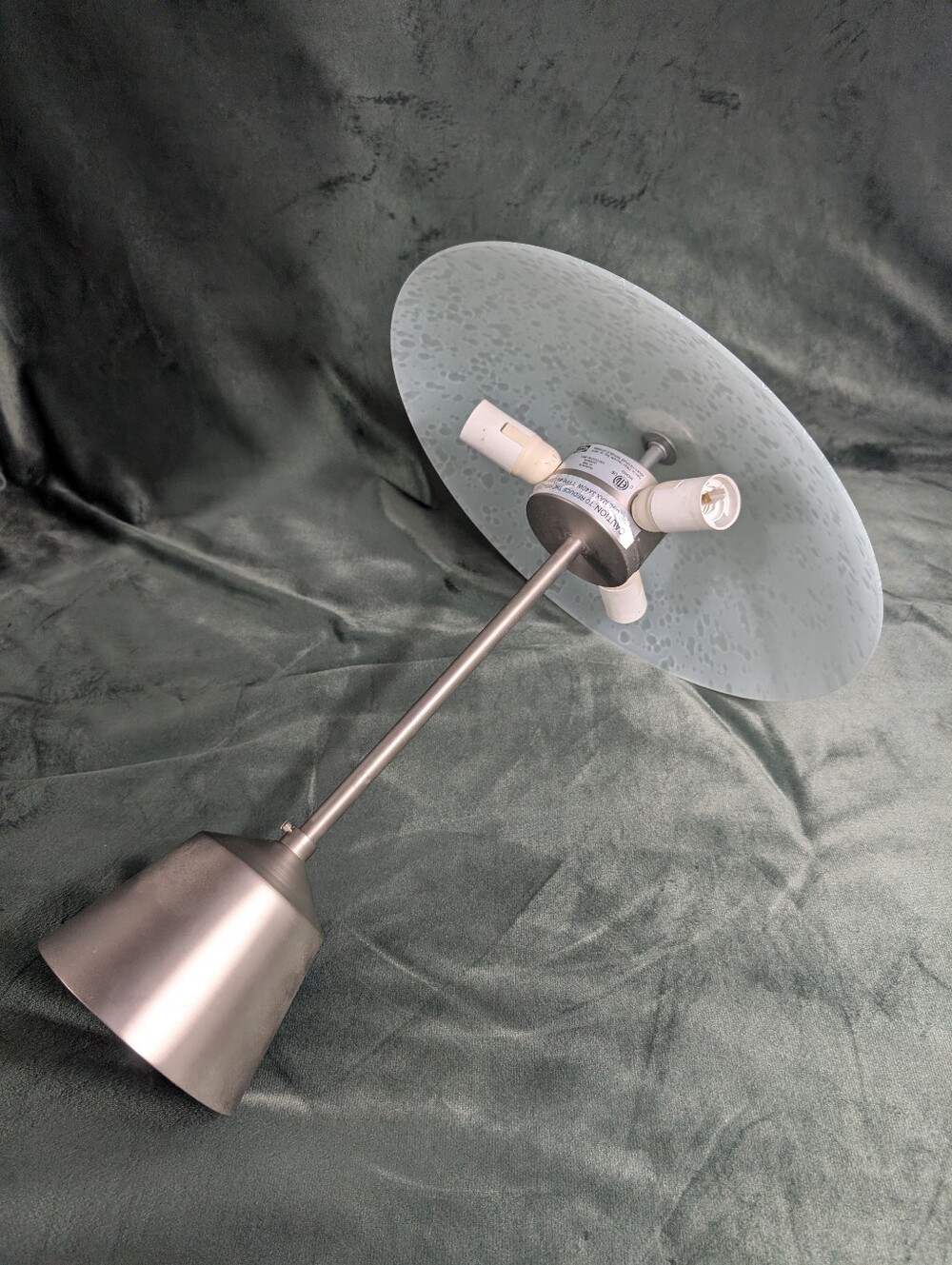 Vintage IKEA light fixture Tallium 3 light semi flush.
